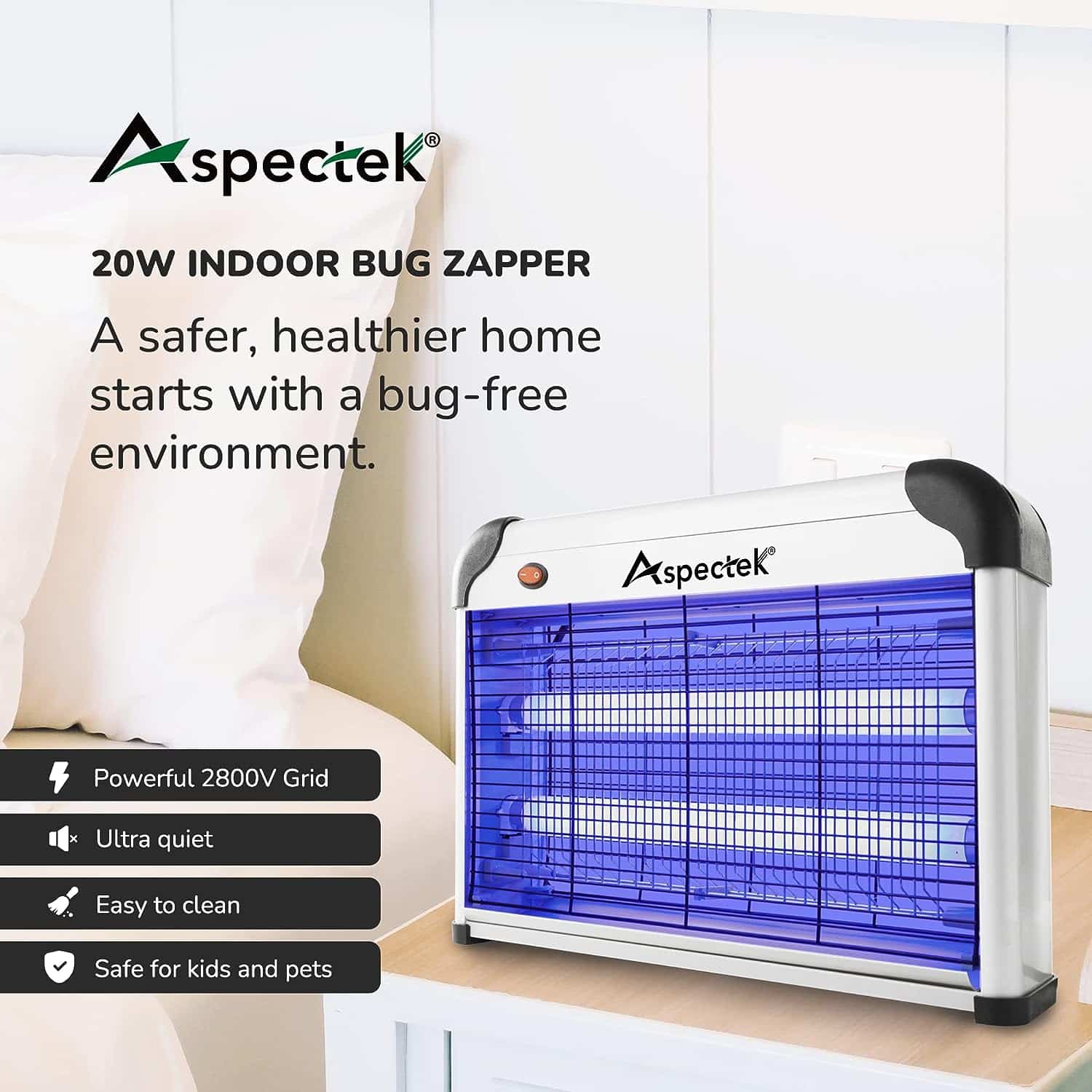 ASPECTEK Powerful 20W Electronic Insect Indoor Zapper Review: The Ultimate Bug Zapper for Uninterrupted Satisfaction