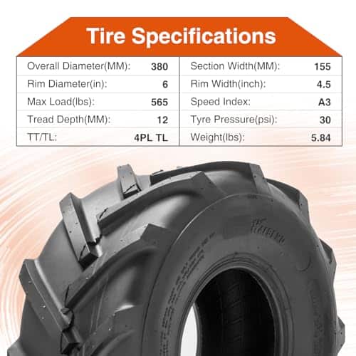HALBERD 15x6.00-6 Lawn Mower Tractor Tires: A Review of Superior Traction and Control