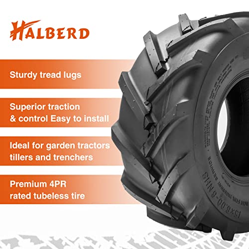 HALBERD 15x6.00-6 Lawn Mower Tractor Tires: A Review of Superior Traction and Control