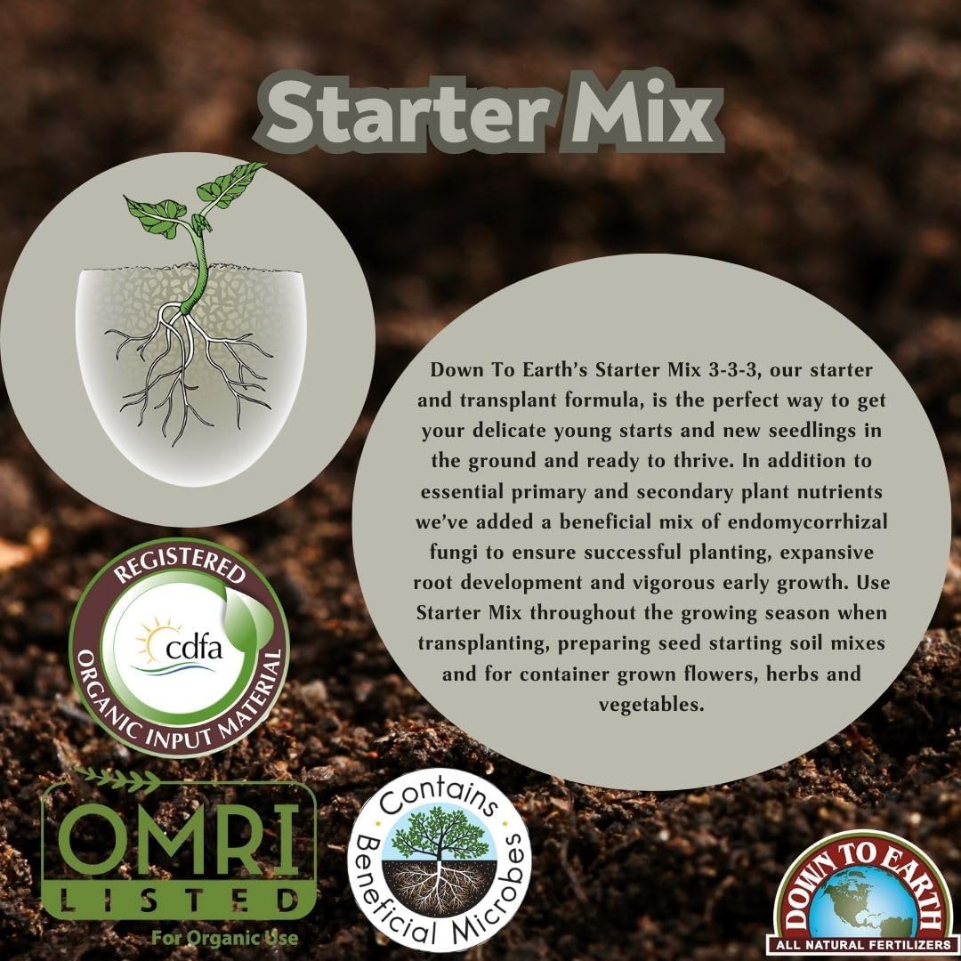 Down to Earth Organic Starter Fertilizer Mix 3-3-3: The Perfect Formula for Thriving Plants